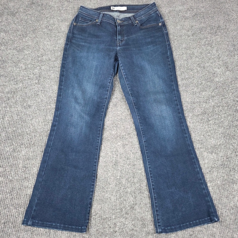 Levis 529 Curvy Bootcut Jeans Womens 12 Dark‎ Wash Denim Mid Rise Stretch 26609